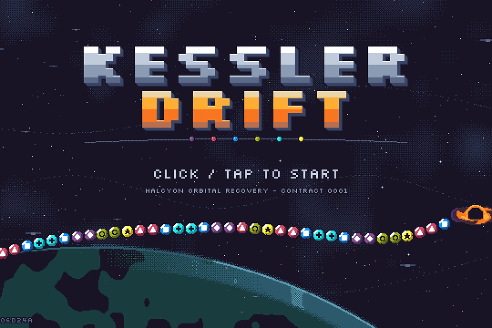 The title screen of Kessler Drift.